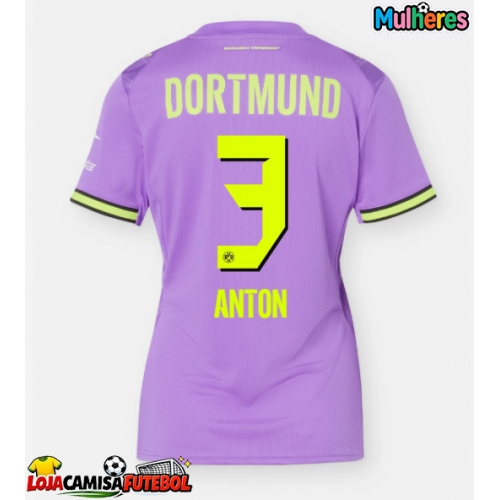 Camisa de Futebol Borussia Dortmund Waldemar Anton #3 Equipamento Alternativo Mulheres 2026-27 Manga Curta